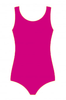 Crazy Chick Girls Cotton Wide Strap Sleeveless Pink Leotard