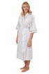 Ladies Pink Floral Poly Cotton Dressing Gowns Robes Wrap