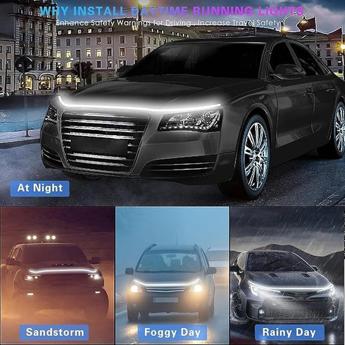 Car Led Wood Light/Front Bonnet led Light White
