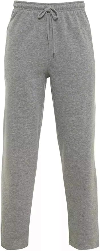 Men's Open Hem Jogging Pants - Plain Bottoms Joggers Fleece Pants Wear Gym Sports
