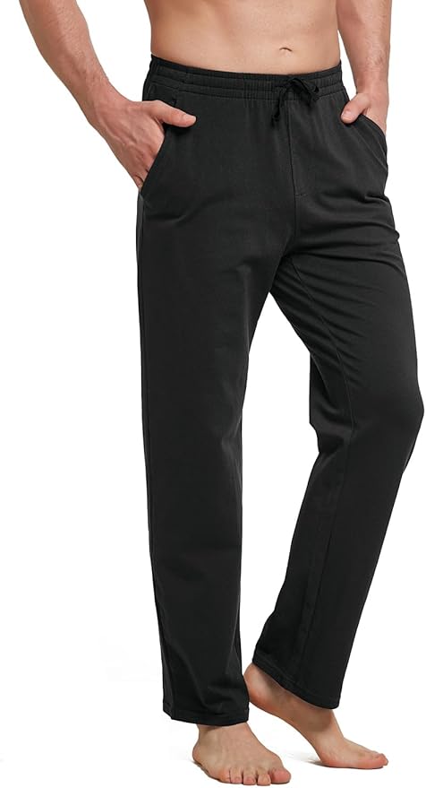 Mens Tracksuit Bottom Joggers with Pockets Running for Men Pants Cotton Sweatpants Elasticated Waisted