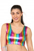 Wickedfun Adult Rainbow Shiny Metallic Crop Top