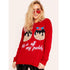Eve Red Christmas Pudding Slogan Jumper