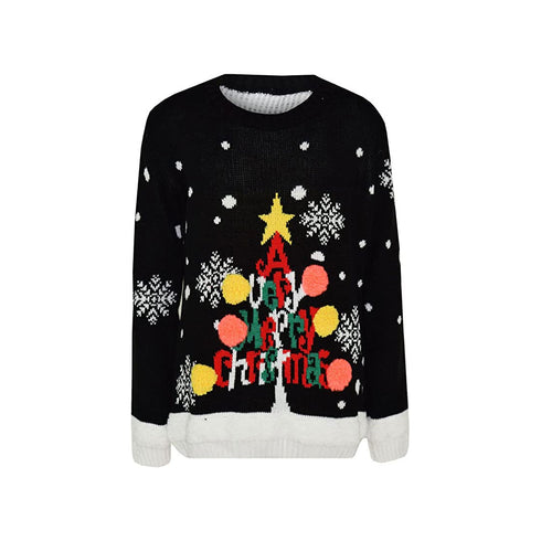 Children Knitted A Verry Merry Christmas Printed Jumper