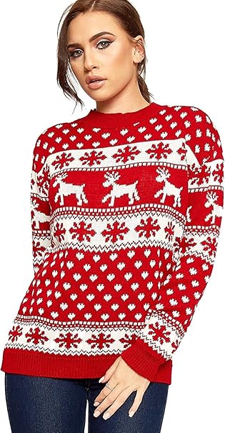 Children Knitted Reindeer Snowflake Christmas Printed Jumper