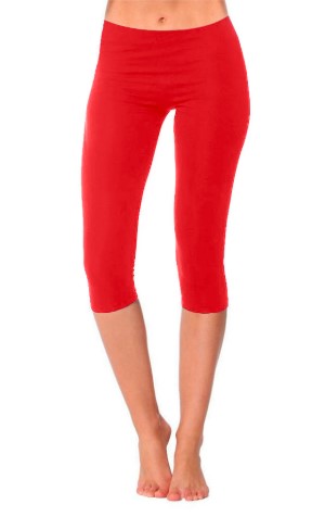 Girls Dancewear Red Capri Leggings