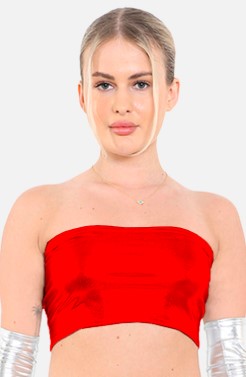 Red Shiny Boob Tube