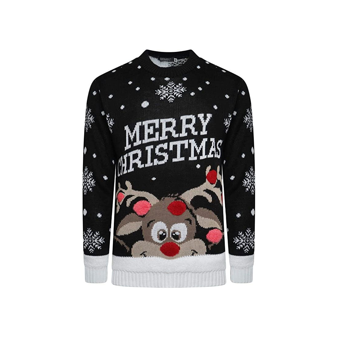 Children Knitted Bambi Deer Christmas Printed Jumper