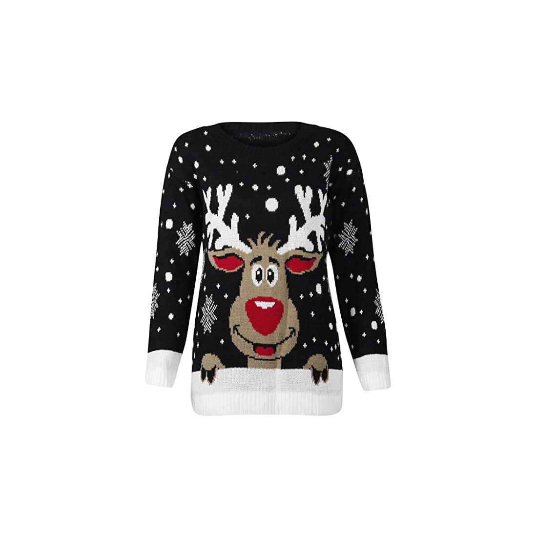 Children Knitted Bambi Deer Christmas Printed Jumper